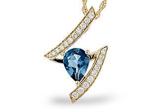 F329-28482: NECK 1.04 LONDON BLUE TOPAZ 1.23 TGW (8x6MM)