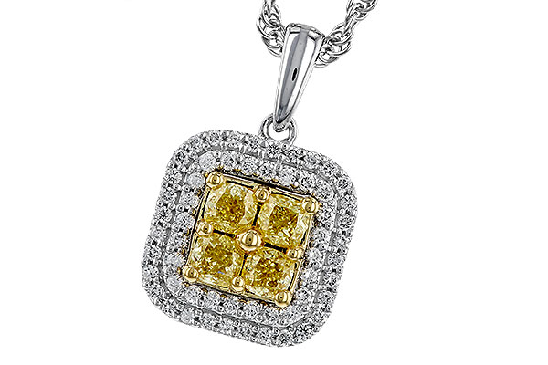 F329-31209: NECK .52 FANCY YELLOW DIAMONDS .72 TW