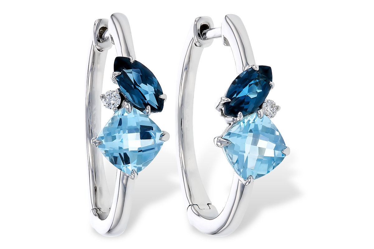 H329-31182: EARRINGS 1.82 TW BLUE TOPAZ 1.86 TGW